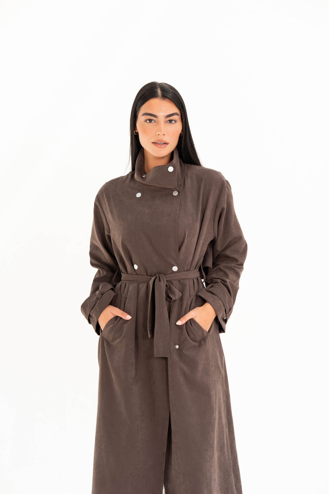 Aria Trench Coat - Dark Brown