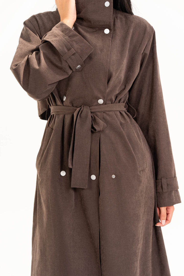 Aria Trench Coat - Dark Brown
