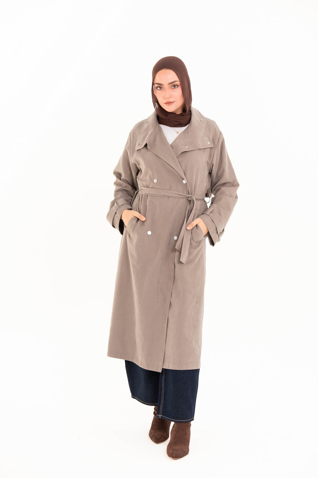 Aria Trench Coat - Light Taupe