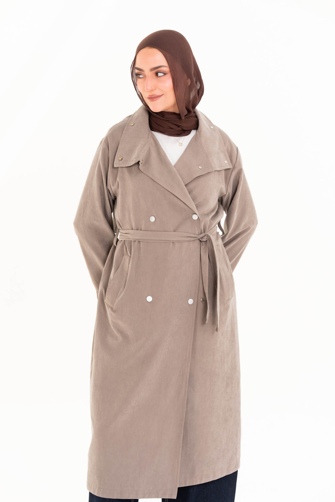 Aria Trench Coat - Light Taupe
