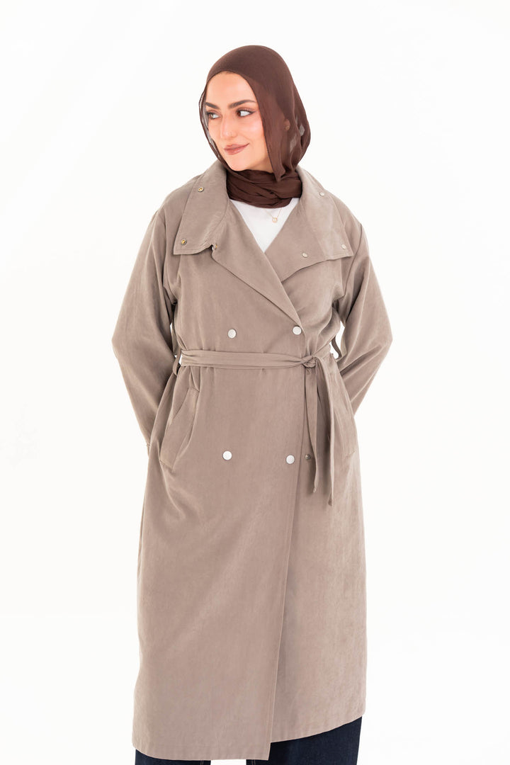 Aria Trench Coat - Light Taupe