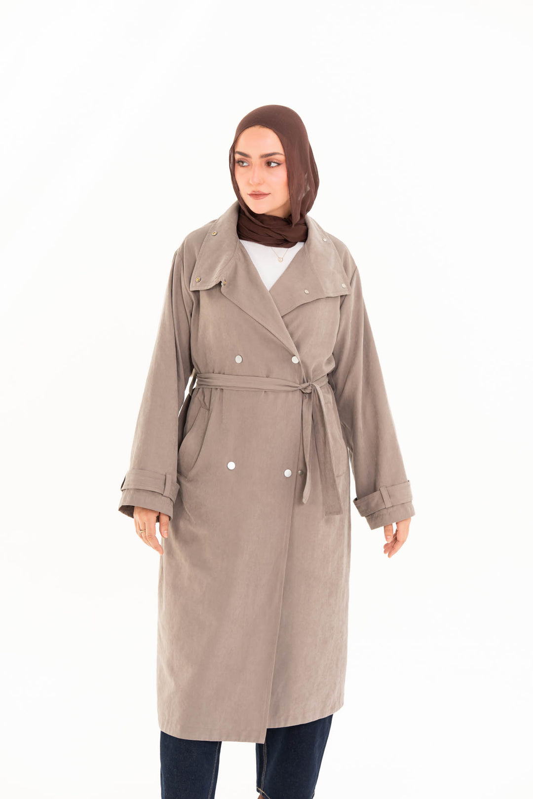 Aria Trench Coat - Light Taupe