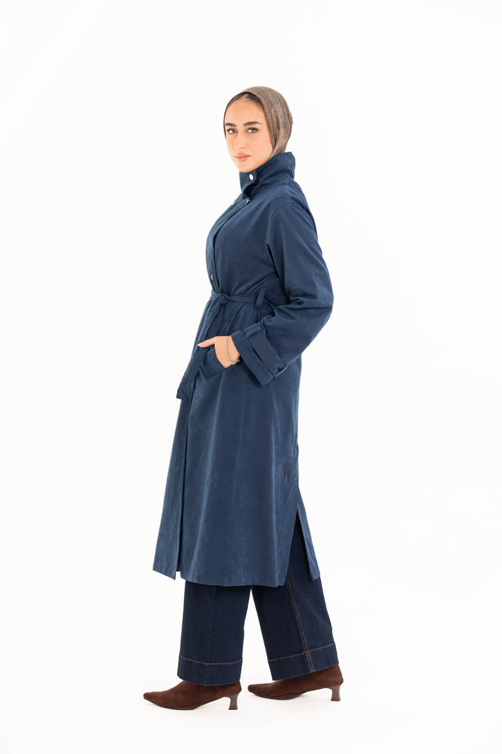 Aria Trench Coat - Navy