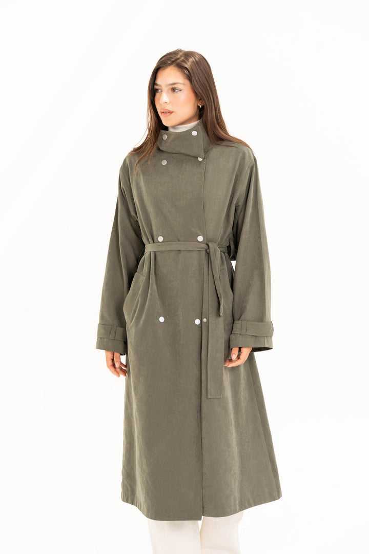 Aria Trench Coat - Olive