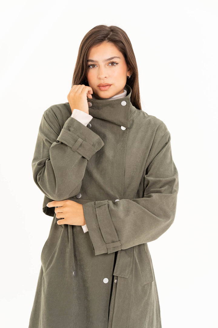 Aria Trench Coat - Olive