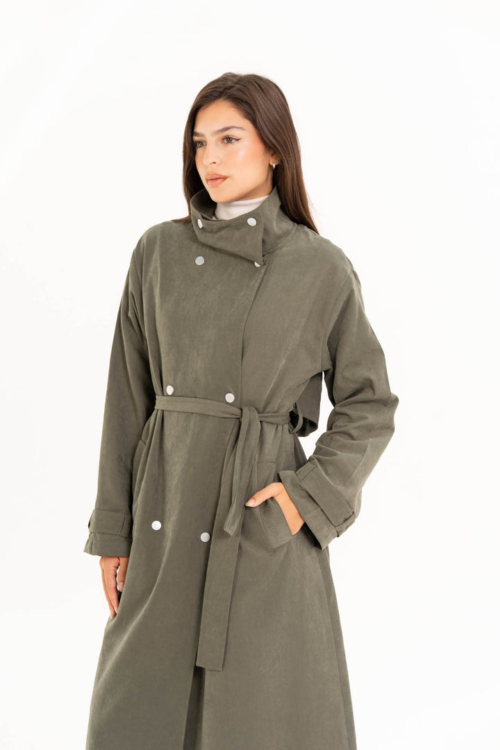 Aria Trench Coat - Olive