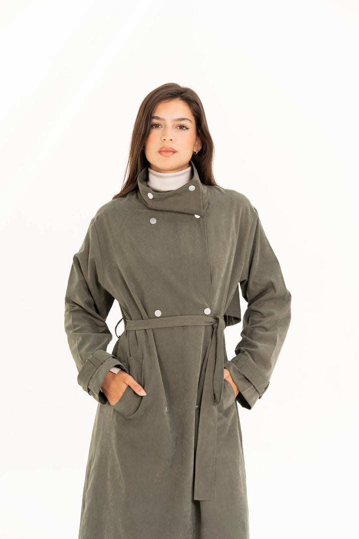 Aria Trench Coat - Olive
