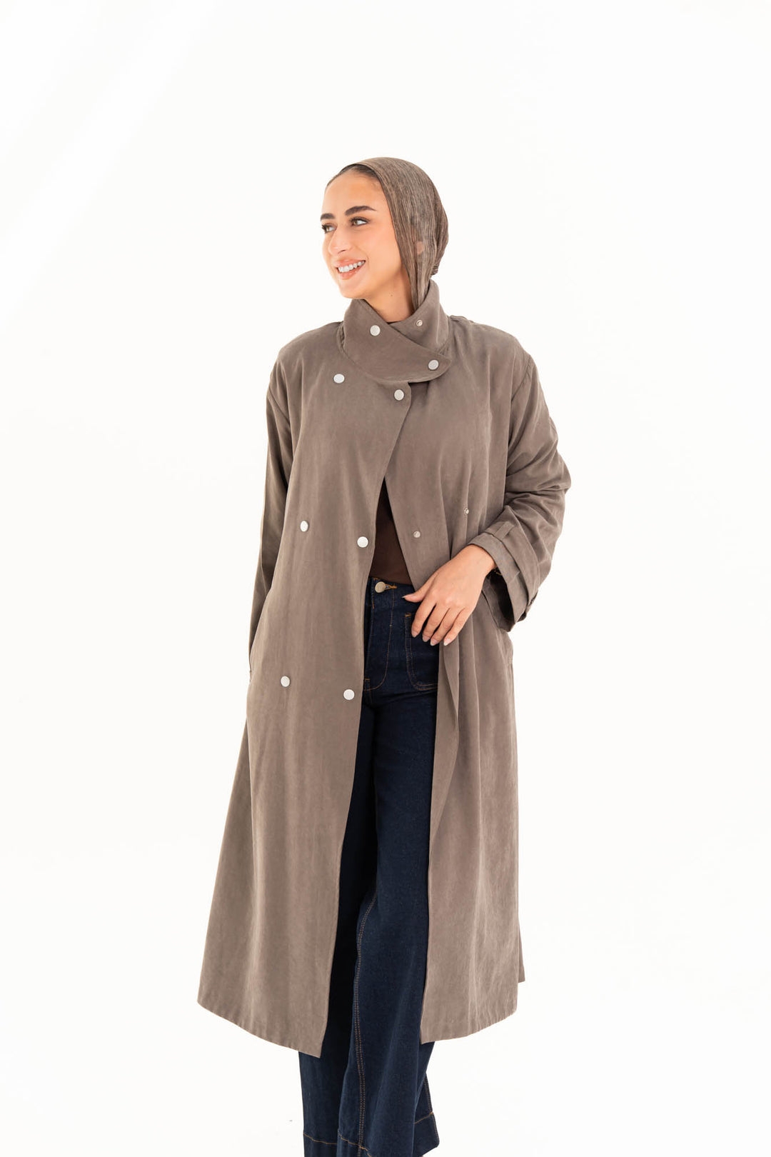 Aria Trench Coat - Taupe