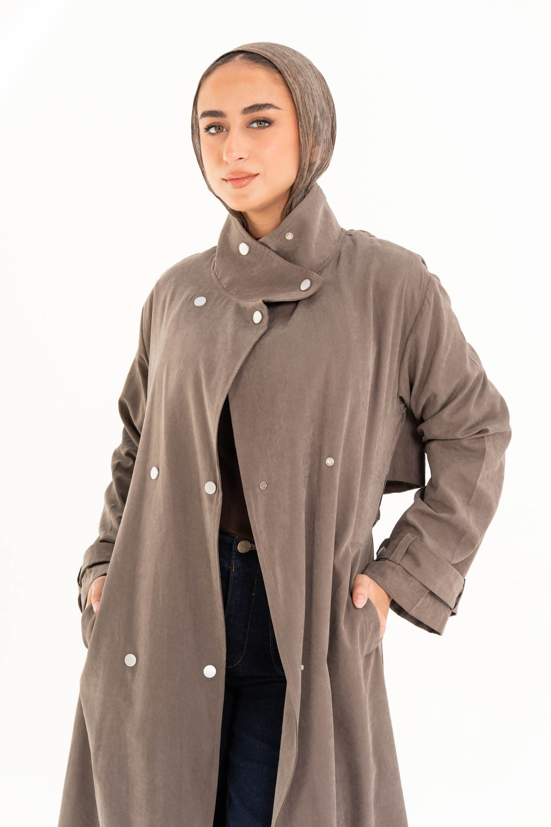 Aria Trench Coat - Taupe