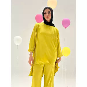 Crepe satin top ( lime green )