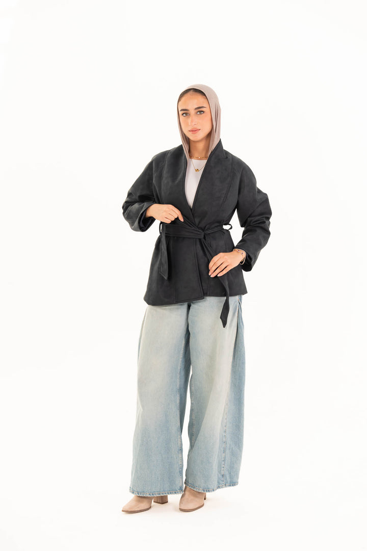 Celine Leather Jacket - Charcoal