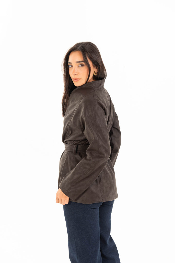 Celine Leather Jacket - Dark Brown
