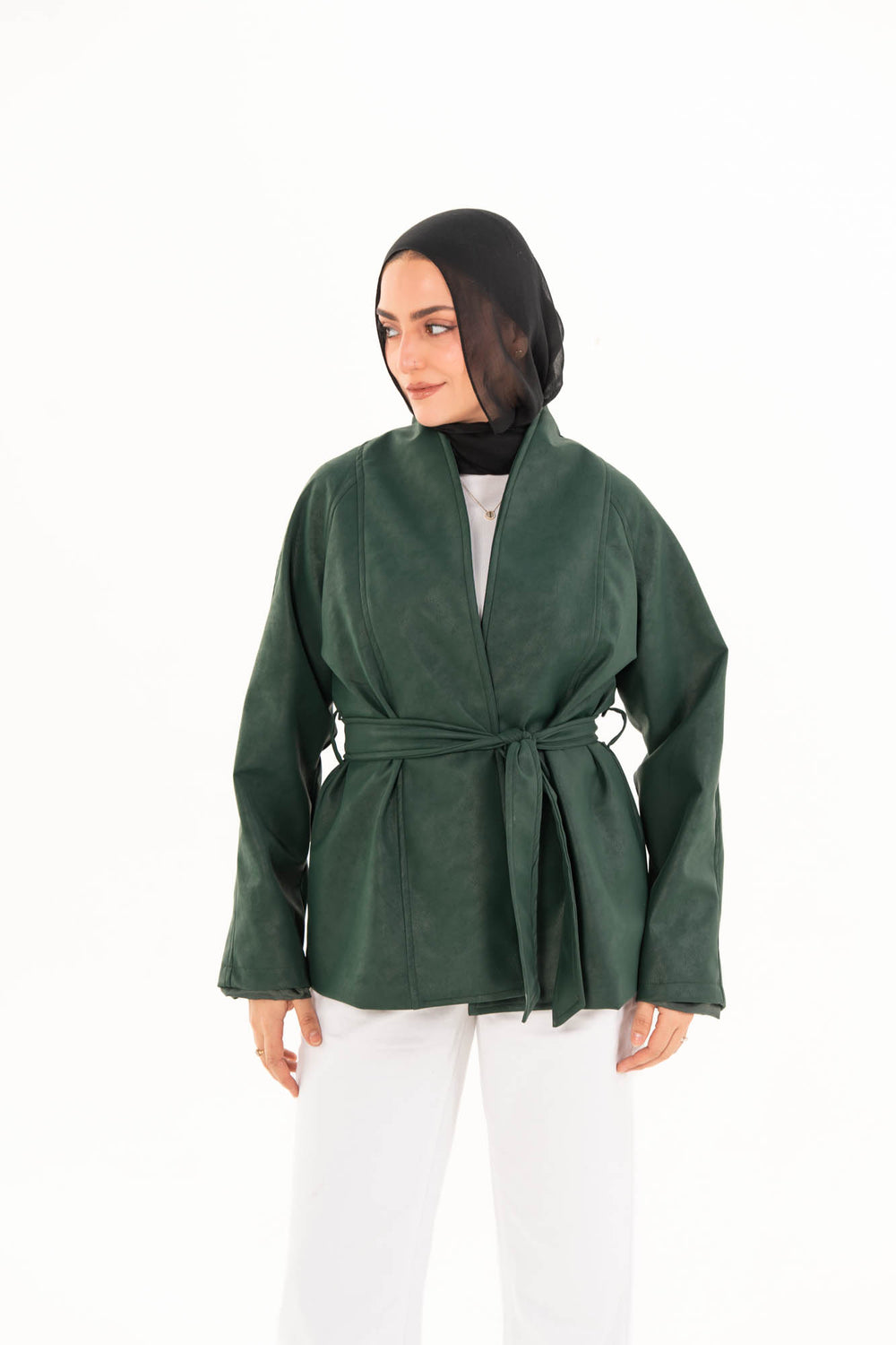 Celine Leather Jacket - Forest Green
