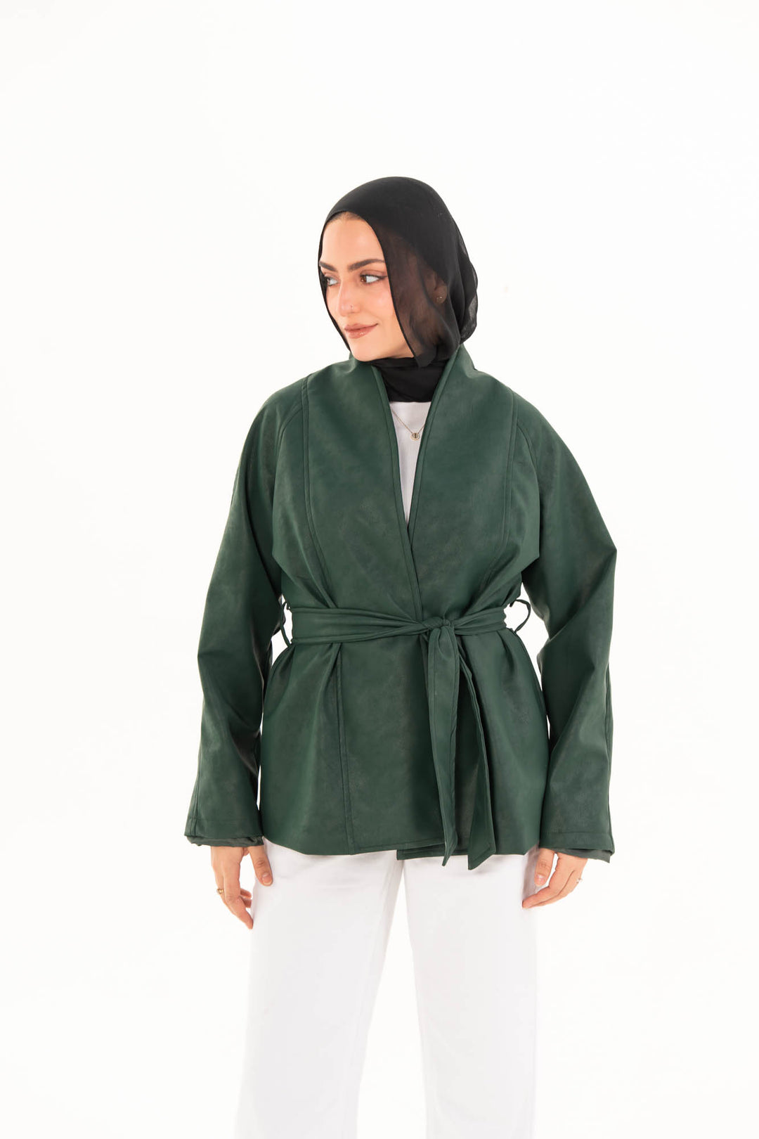 Celine Leather Jacket - Forest Green