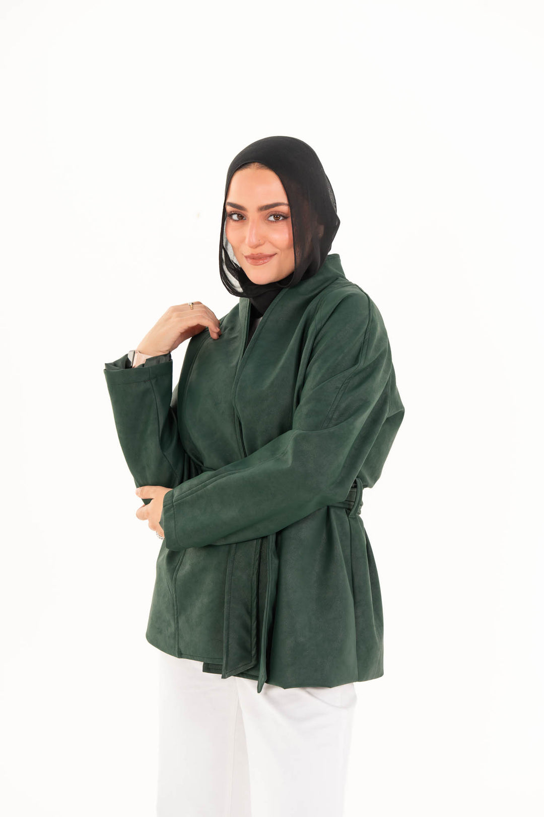 Celine Leather Jacket - Forest Green