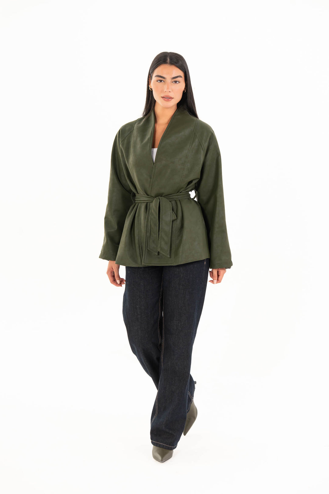 Celine Leather Jacket - Olive
