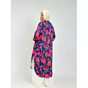 satin crepe shirt dark blue