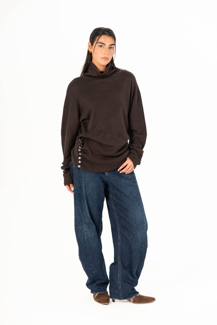 Drape Top - Dark Brown