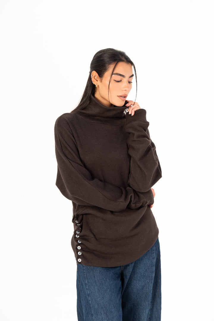 Drape Top - Dark Brown