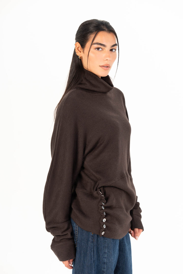 Drape Top - Dark Brown