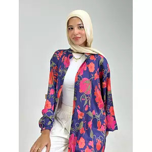 satin crepe shirt dark blue