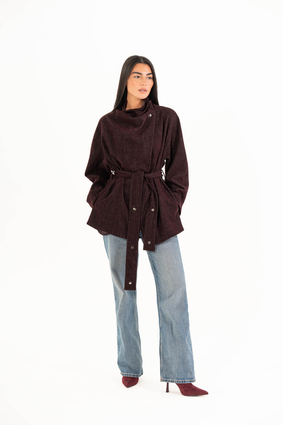 Elara Jacket - Burgundy