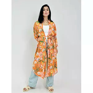 satin crepe shirt orange