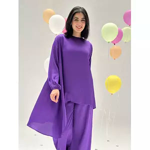 Crepe satin top (purple)