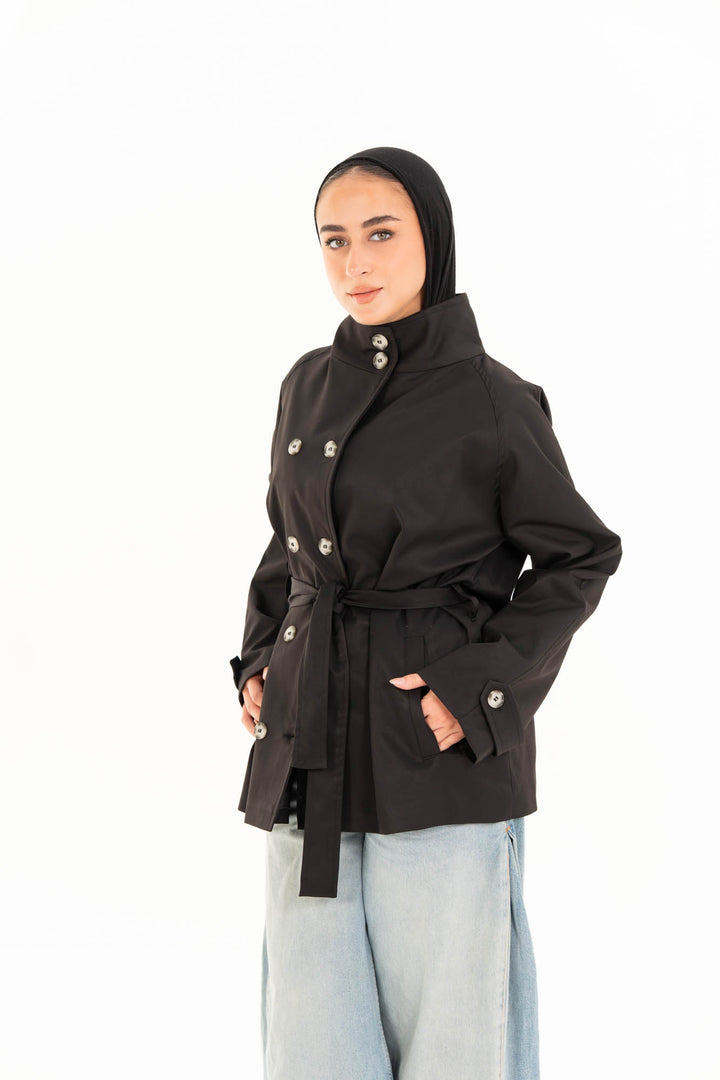 Mila Trench Jacket - Black