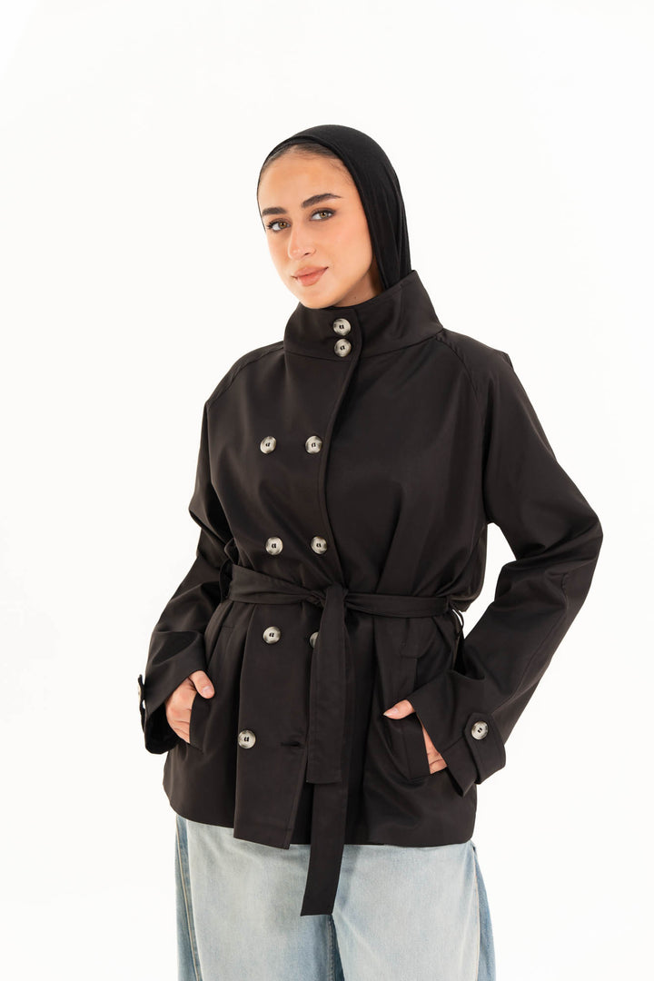 Mila Trench Jacket - Black