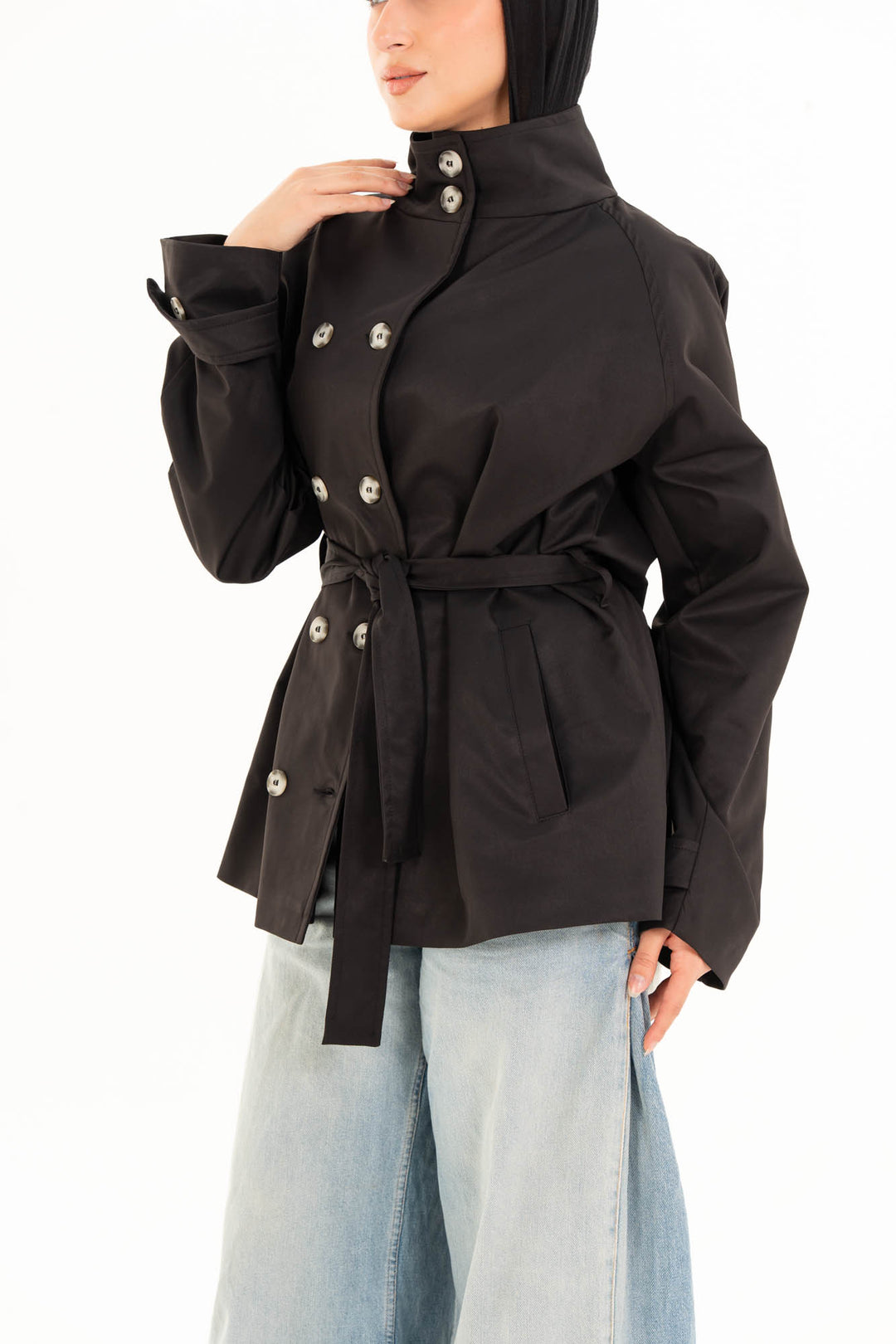Mila Trench Jacket - Black