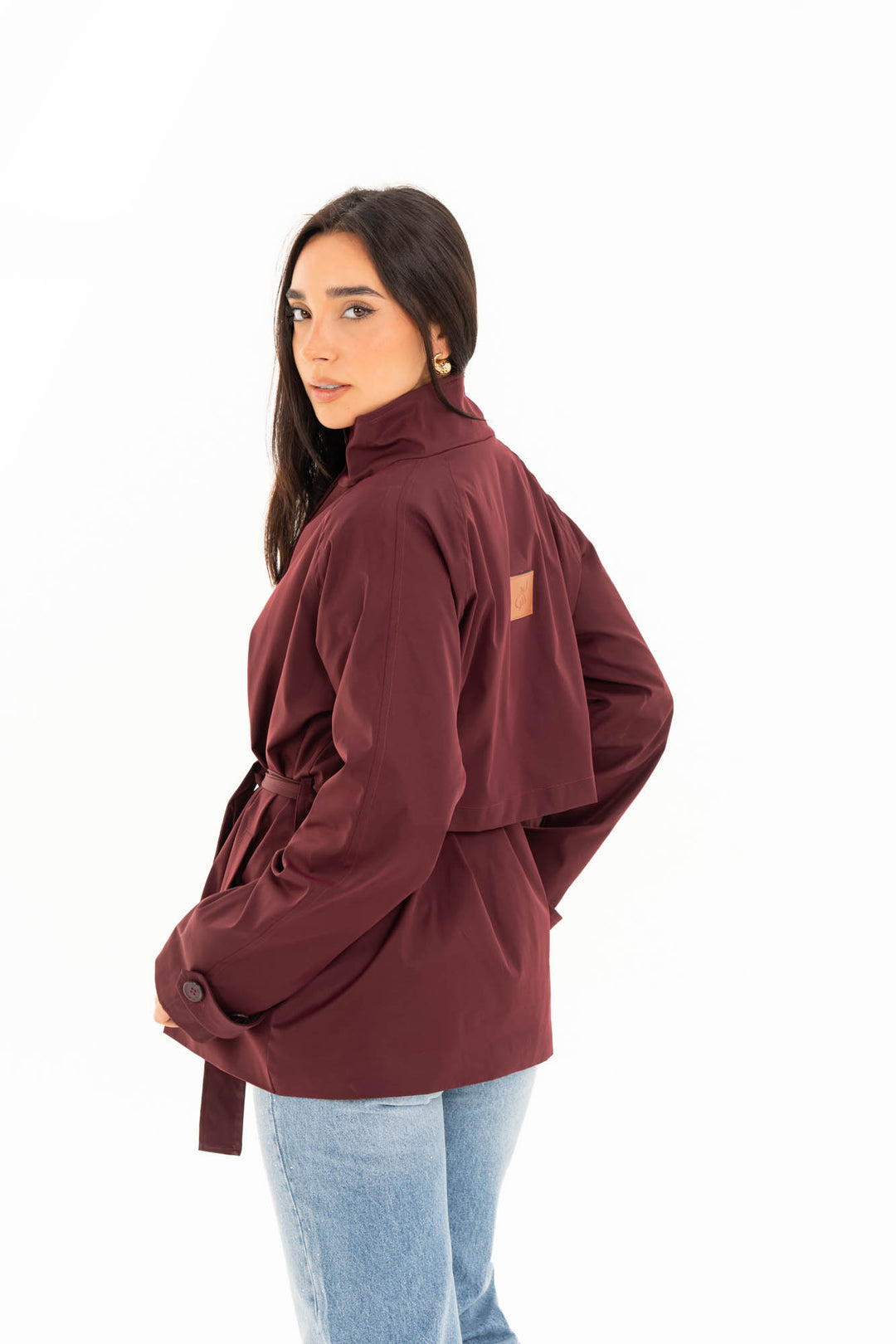 Mila Trench Jacket - Burgundy