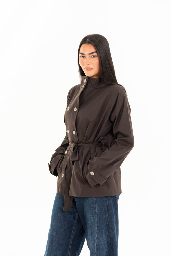 Mila Trench Jacket - Dark Brown