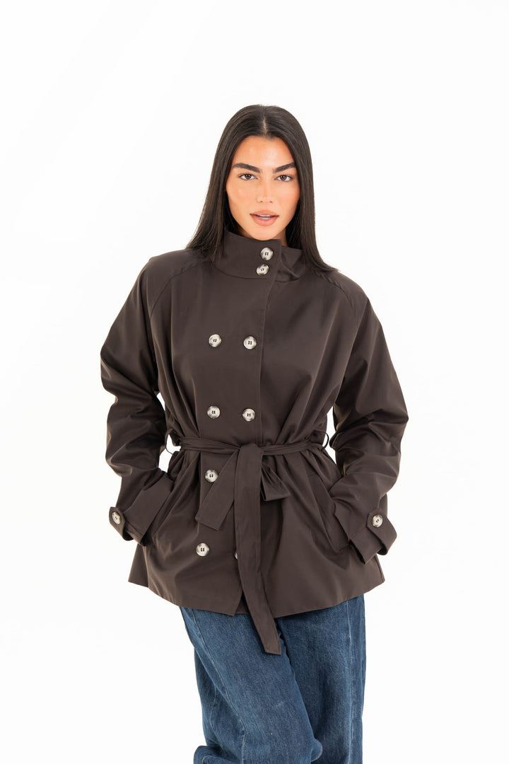 Mila Trench Jacket - Dark Brown