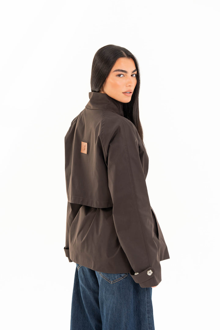 Mila Trench Jacket - Dark Brown