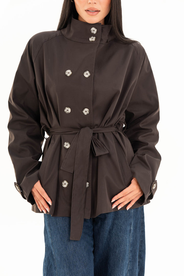 Mila Trench Jacket - Dark Brown