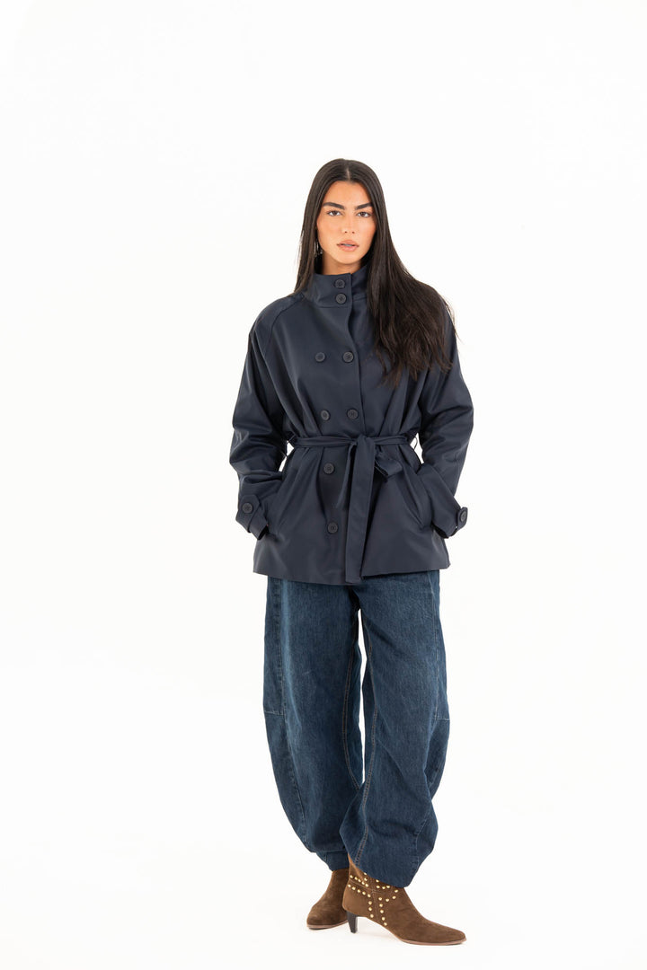 Mila Trench Jacket - Navy