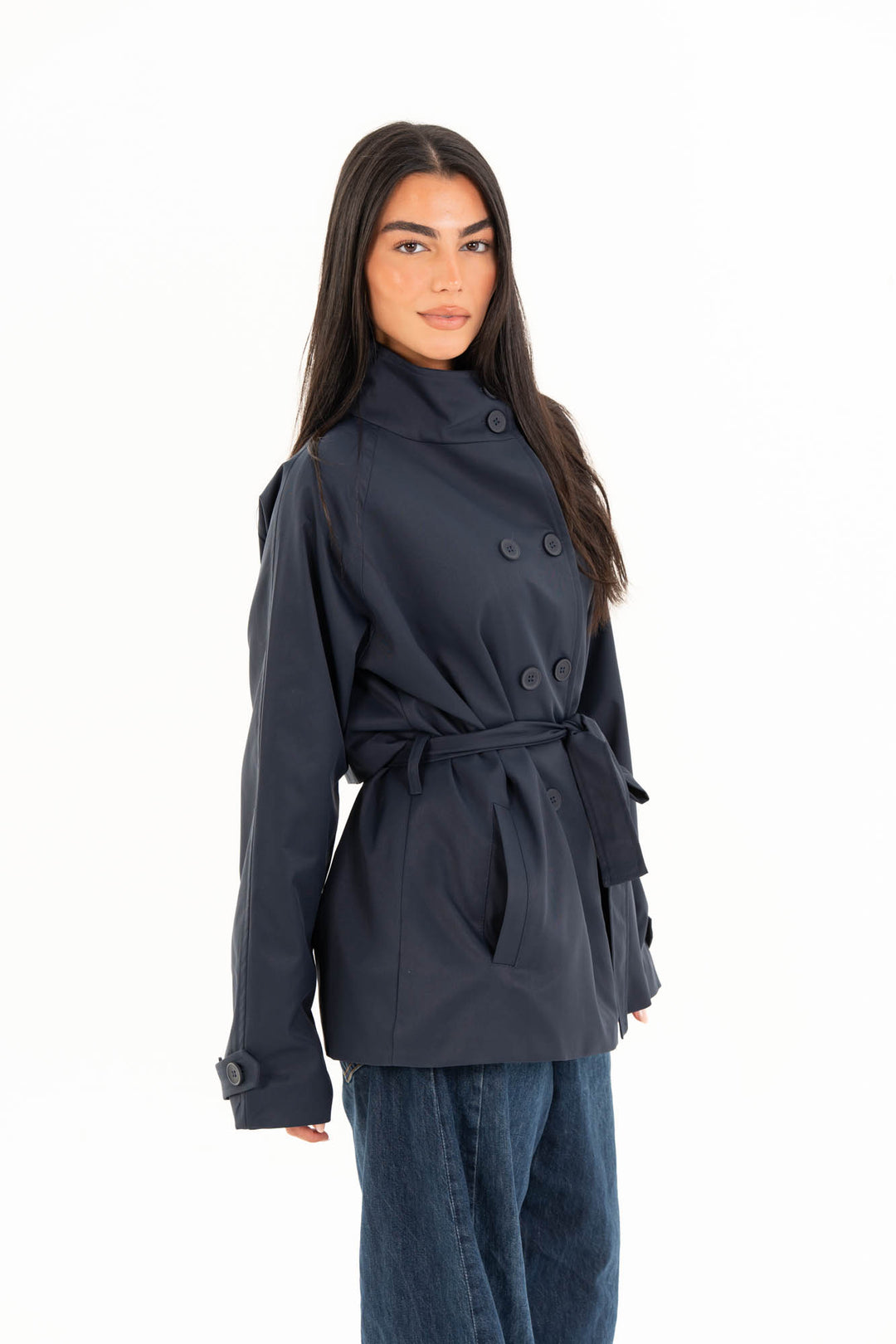 Mila Trench Jacket - Navy