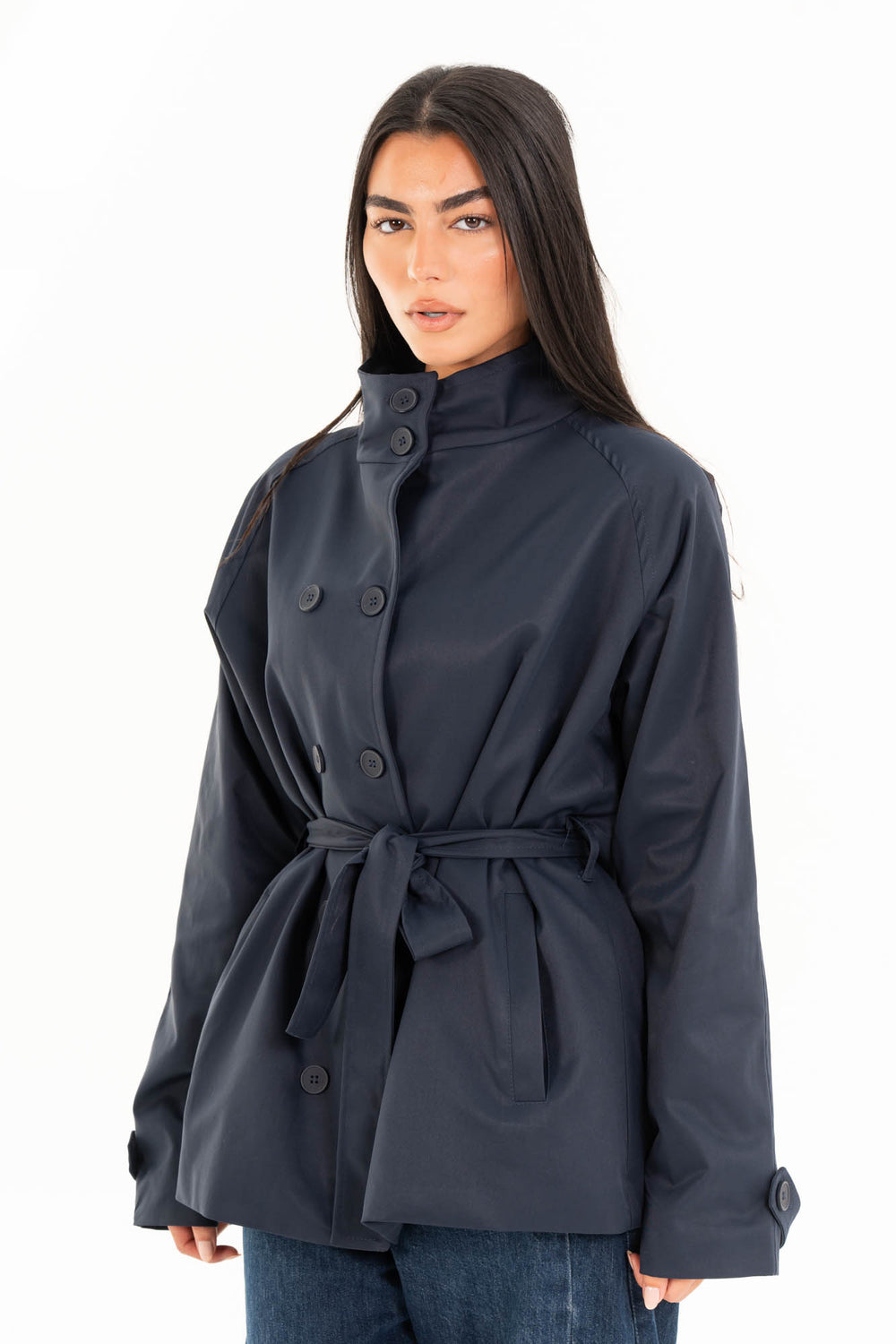 Mila Trench Jacket - Navy