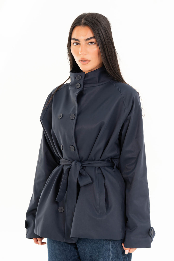 Mila Trench Jacket - Navy