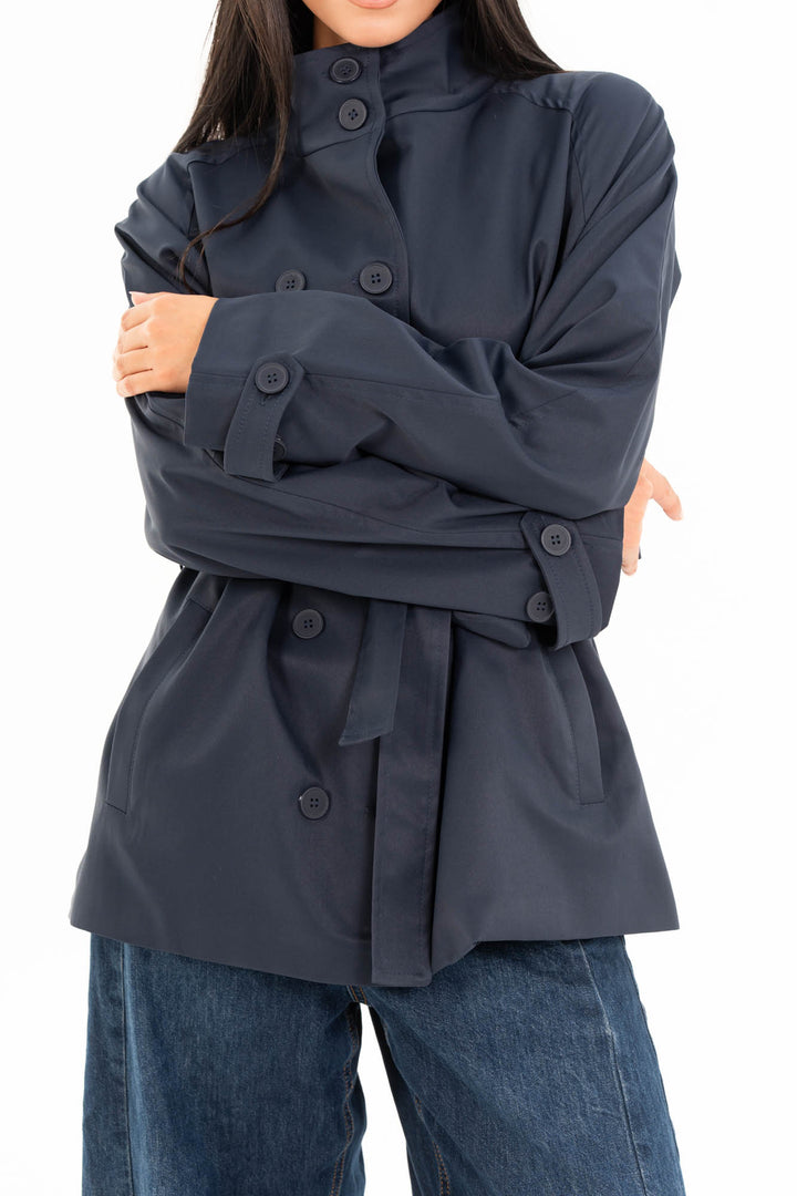 Mila Trench Jacket - Navy