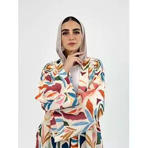 Linen printed kimono colored