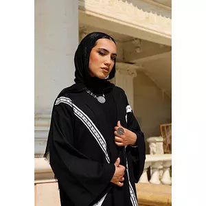 Black linen kaftan-110