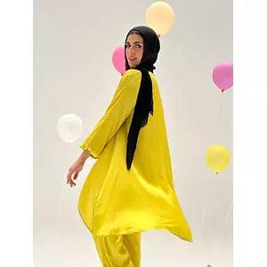 Crepe satin top ( lime green )