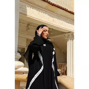 Black linen kaftan-110