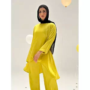 Crepe satin top ( lime green )