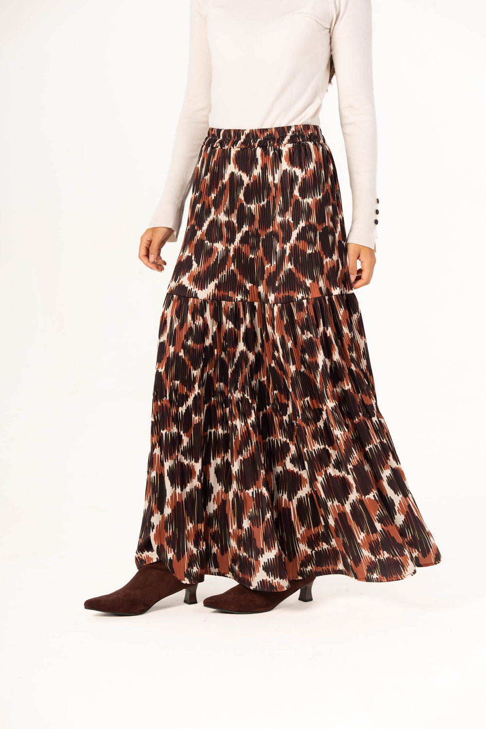 Printed Pleated Skirt - Animal