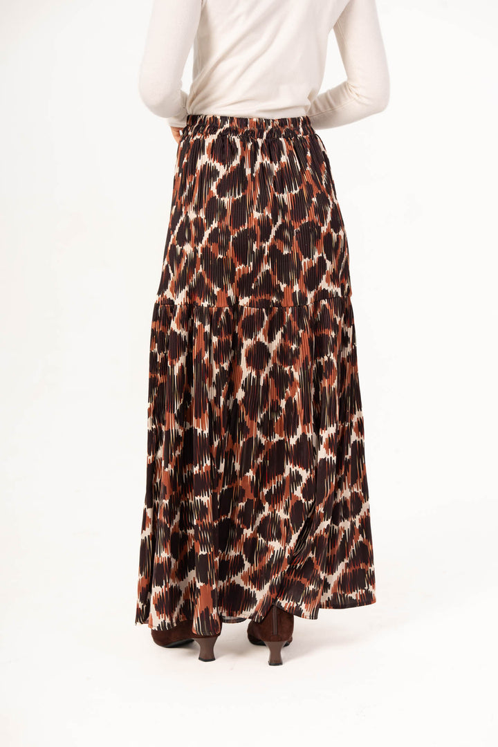 Printed Pleated Skirt - Animal
