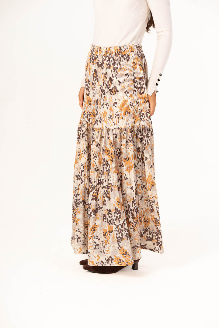Printed Pleated Skirt - Light Floral