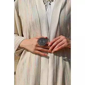 Colored linen kaftan-113